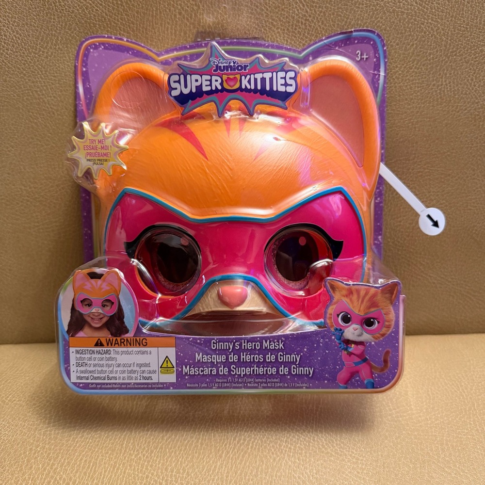 Disney Junior SuperKitties Ginny Hero Mask Light Up Sounds Phrases Just Play NEW